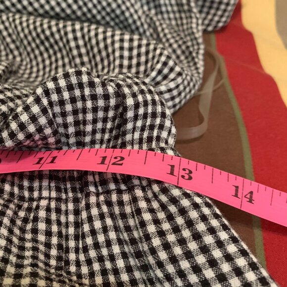 AE Women's Jumpsuit BLK WH Gingham One-Shoulder Cropped Wide-Leg M Countrycore - Picture 12 of 16